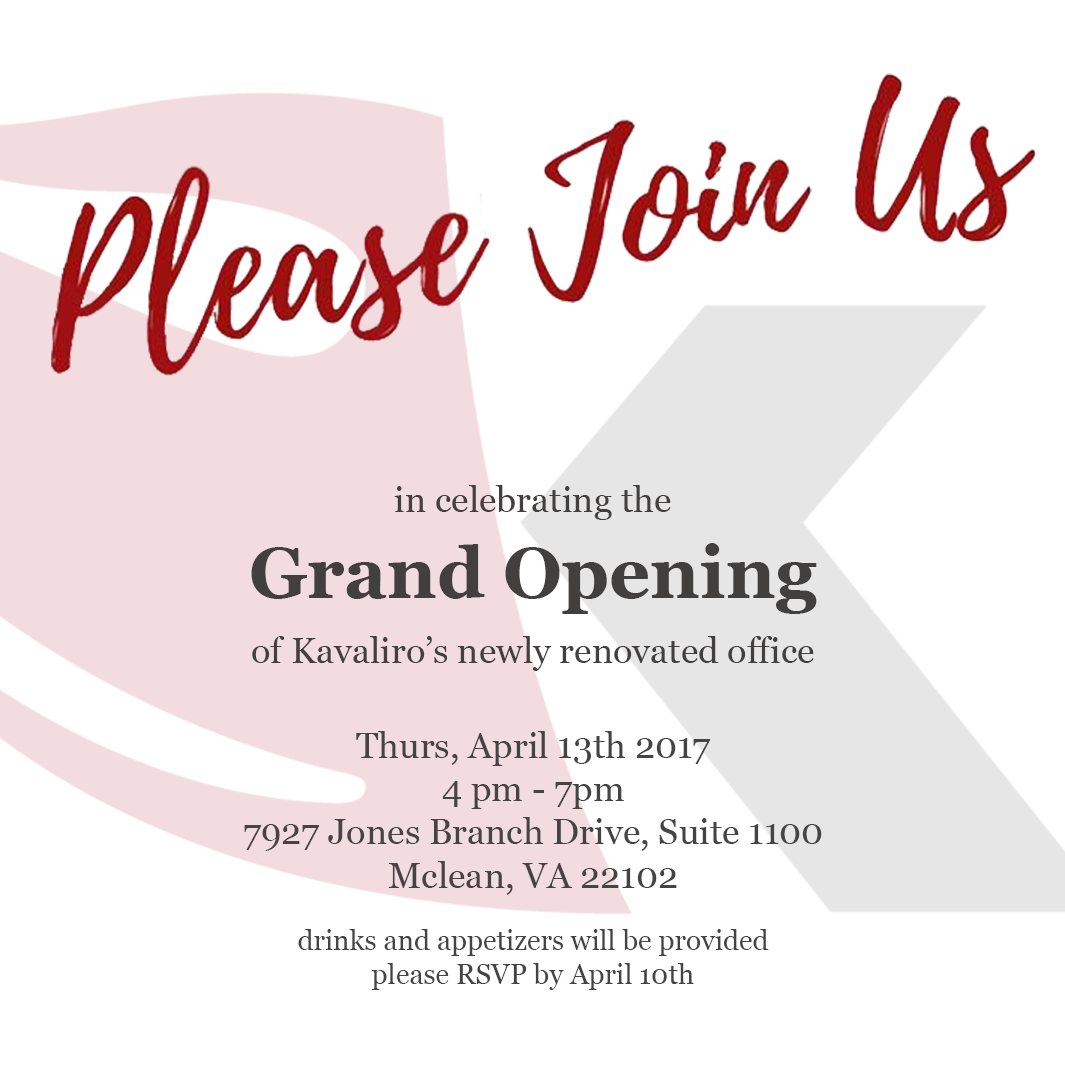 Kavaliro Staffing Firm Invites You to Join us for an Open House in Virginia